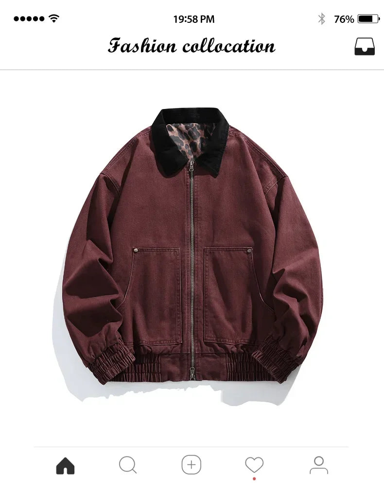 Men’s Vintage Denim Jacket Spring Autumn