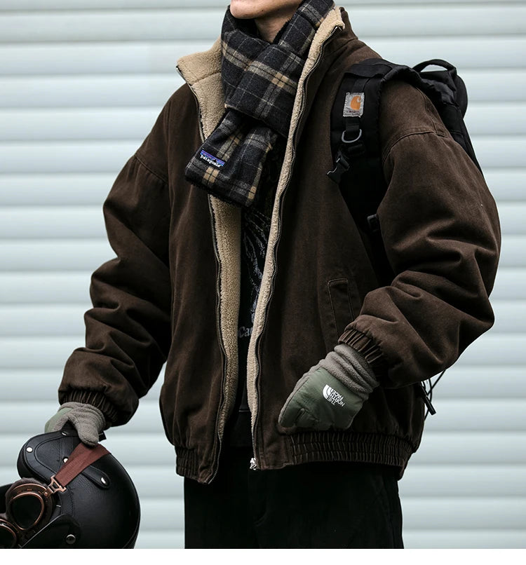 Men’s Vintage Polar Fleece Jacket Winter