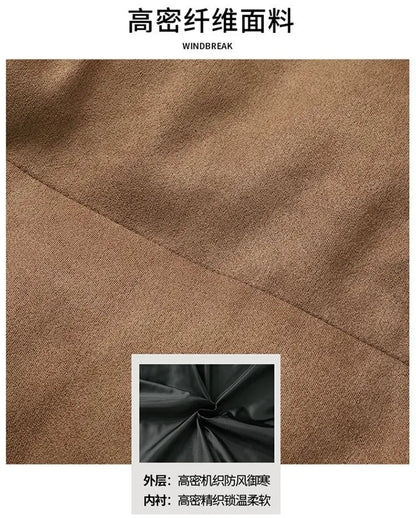 Thicken Warm Winter Jacket Men Women Suede Fabric Stand Collar Cotton Padded  Jacket Casual Loose Solid Windproof Bread Coats