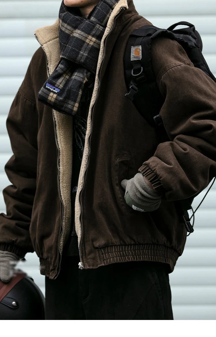 Men’s Vintage Polar Fleece Jacket Winter