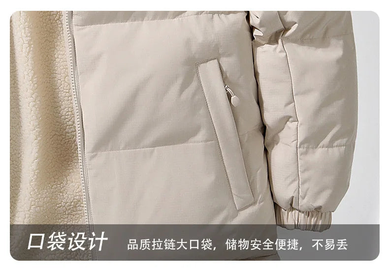 Unisex Lamb Fleece Cotton Jacket Winter