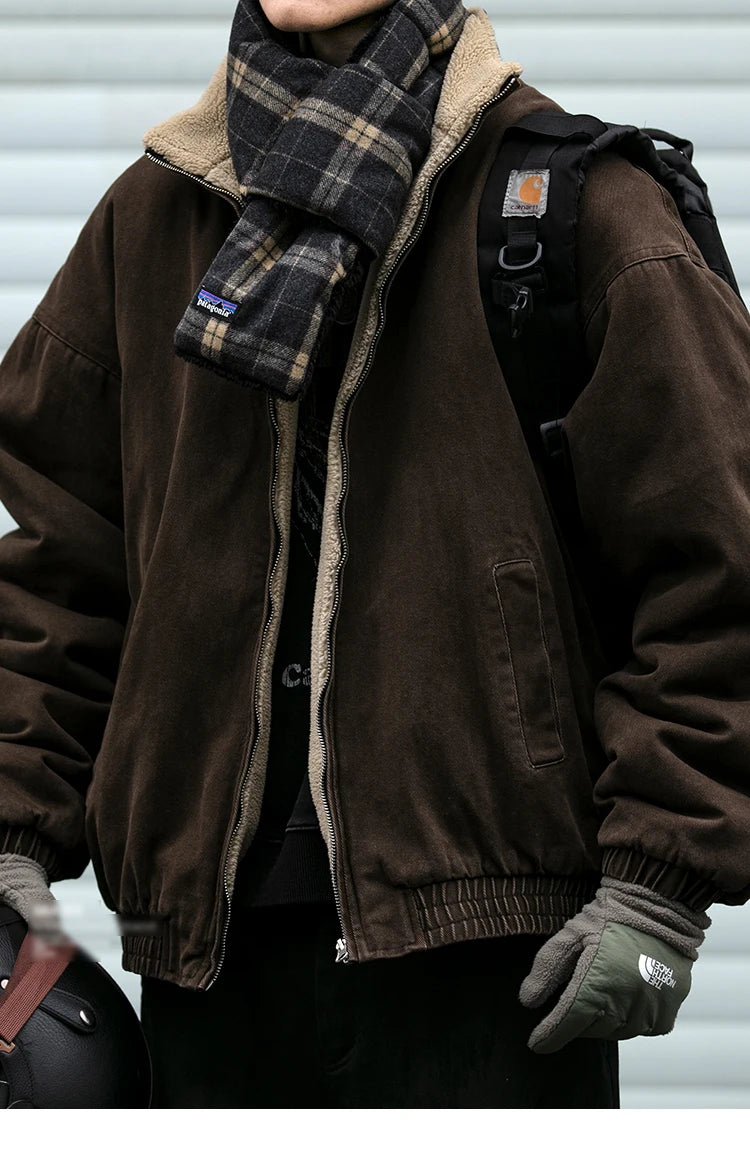 Men’s Vintage Polar Fleece Jacket Winter